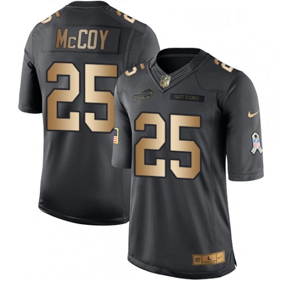 Mens Nike Buffalo Bills 25 LeSean McCoy Limited BlackGold Salute to Service NFL Jersey Mens Nike Buffalo Bills 25 LeSean McCoy Limited BlackGold Salute to Service NFL Jersey