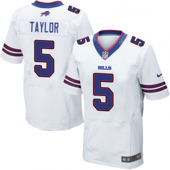 Mens Nike Buffalo Bills 5 Tyrod Taylor Elite White NFL Jersey Mens Nike Buffalo Bills 5 Tyrod Taylor Elite White NFL Jersey