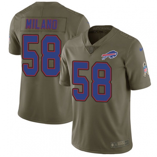 Men's Nike Buffalo Bills #58 Matt Milano Limited Olive 2017 Salute to Service NFL Jersey Men's Nike Buffalo Bills #58 Matt Milano Limited Olive 2017 Salute to Service NFL Jersey