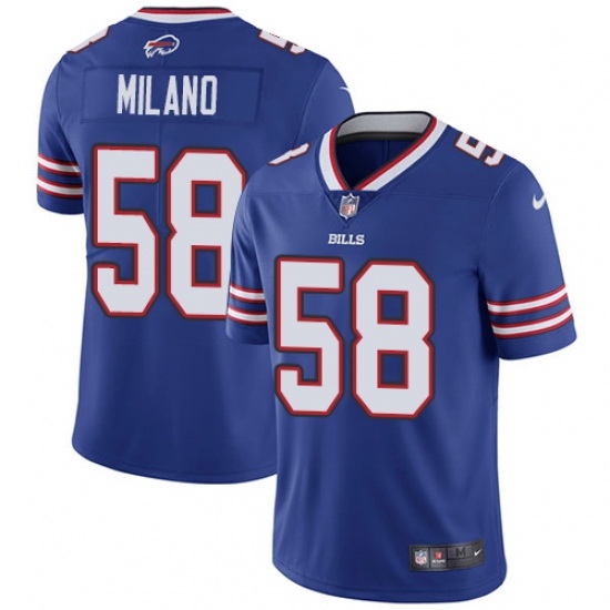 Men's Nike Buffalo Bills #58 Matt Milano Royal Blue Team Color Vapor Untouchable Limited Player NFL Jersey Men's Nike Buffalo Bills #58 Matt Milano Royal Blue Team Color Vapor Untouchable Limited Player NFL Jersey