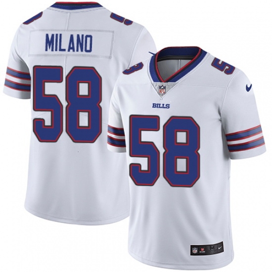 Men's Nike Buffalo Bills #58 Matt Milano White Vapor Untouchable Limited Player NFL Jersey Men's Nike Buffalo Bills #58 Matt Milano White Vapor Untouchable Limited Player NFL Jersey