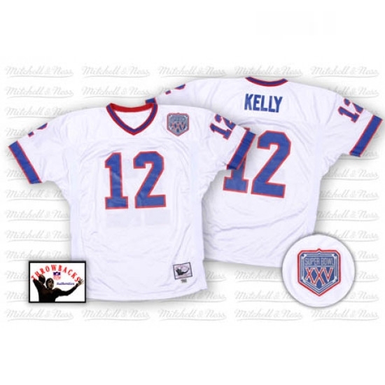 Mitchell And Ness Buffalo Bills 12 Jim Kelly White Authentic Throwback NFL Jersey Mitchell And Ness Buffalo Bills 12 Jim Kelly White Authentic Throwback NFL Jersey