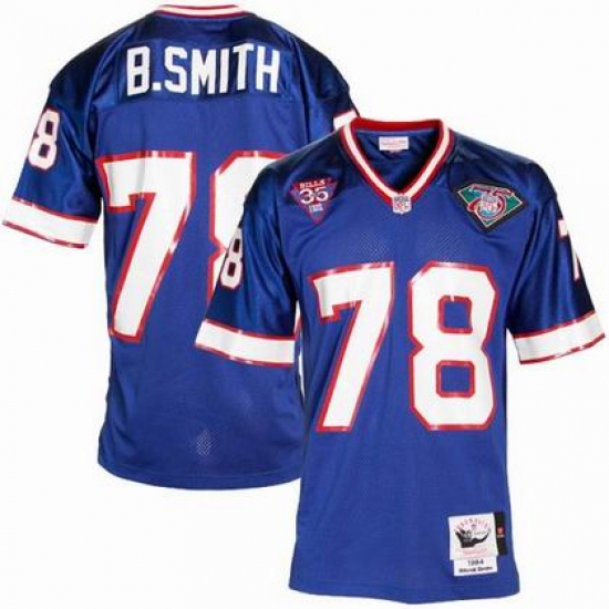 MitchellandNess Buffalo Bills 78 Bruce Smith Blue Stitched Replithentic 35th Anniversary MitchellandNess Buffalo Bills 78 Bruce Smith Blue Stitched Replithentic 35th Anniversary