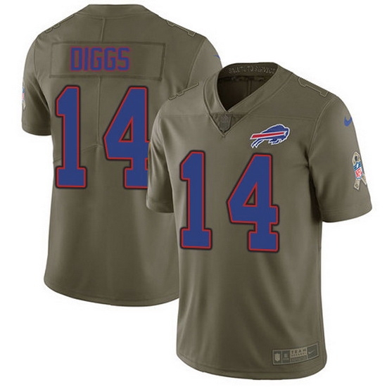 Nike Bills 14 Stefon Diggs Olive Men Stitched NFL Limited 2017 Salute To Service Jersey Nike Bills 14 Stefon Diggs Olive Men Stitched NFL Limited 2017 Salute To Service Jersey