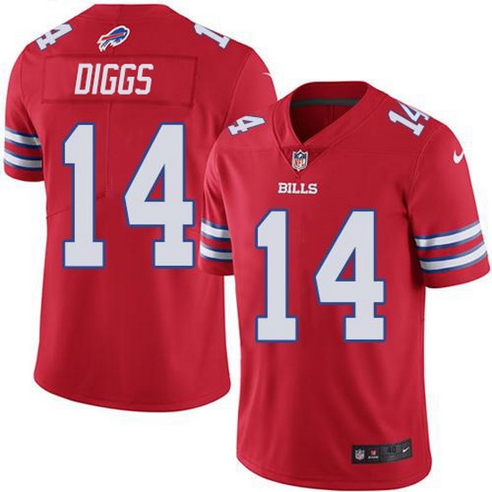 Nike Bills 14 Stefon Diggs Red Men Stitched NFL Limited Rush Jersey Nike Bills 14 Stefon Diggs Red Men Stitched NFL Limited Rush Jersey