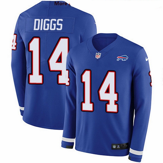 Nike Bills 14 Stefon Diggs Royal Blue Team Color Men Stitched NFL Limited Therma Long Sleeve Jersey Nike Bills 14 Stefon Diggs Royal Blue Team Color Men Stitched NFL Limited Therma Long Sleeve Jersey