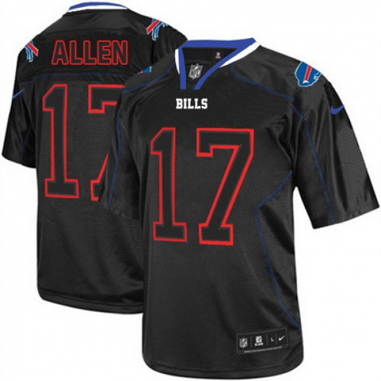 Nike Bills #17 Josh Allen Lights Out Black Mens Stitched NFL Elite Jersey Nike Bills #17 Josh Allen Lights Out Black Mens Stitched NFL Elite Jersey