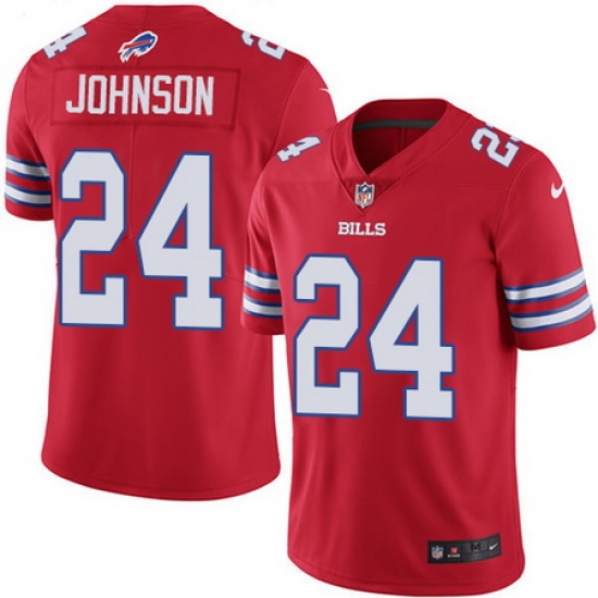 Nike Bills #24 Taron Johnson Red Mens Stitched NFL Limited Rush Jersey Nike Bills #24 Taron Johnson Red Mens Stitched NFL Limited Rush Jersey