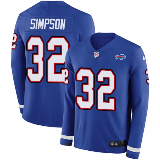 Nike Bills 32 O. J. Simpson Royal Blue Team Color Men s Stitched NFL Limited Therma Long Sleeve Jersey Nike Bills 32 O. J. Simpson Royal Blue Team Color Men s Stitched NFL Limited Therma Long Sleeve Jersey