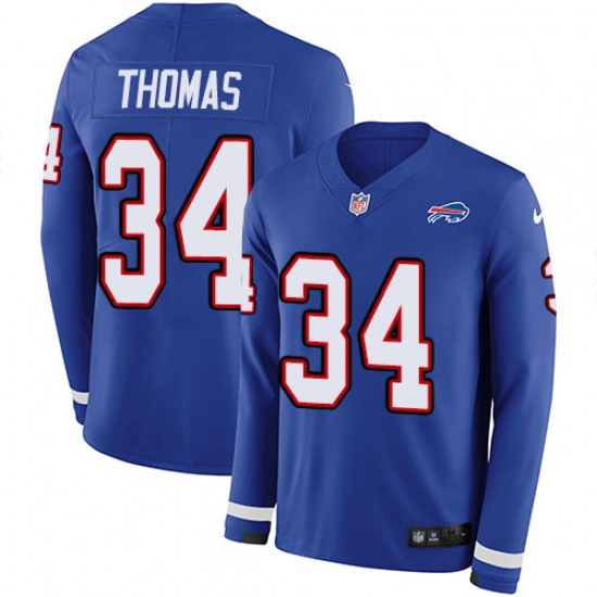 Nike Bills 34 Thurman Thomas Royal Blue Team Color Men s Stitched NFL Limited Therma Long Sleeve Jersey Nike Bills 34 Thurman Thomas Royal Blue Team Color Men s Stitched NFL Limited Therma Long Sleeve Jersey