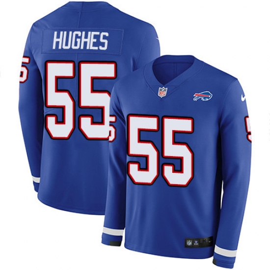 Nike Bills 55 Jerry Hughes Royal Blue Team Color Men s Stitched NFL Limited Therma Long Sleeve Jersey Nike Bills 55 Jerry Hughes Royal Blue Team Color Men s Stitched NFL Limited Therma Long Sleeve Jersey