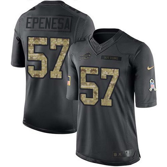 Nike Bills 57 A J Epenesas Black Men Stitched NFL Limited 2016 Salute to Service Jersey Nike Bills 57 A J Epenesas Black Men Stitched NFL Limited 2016 Salute to Service Jersey