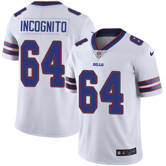 Nike Bills #64 Richie Incognito White Mens Stitched NFL Vapor Untouchable Limited Jersey Nike Bills #64 Richie Incognito White Mens Stitched NFL Vapor Untouchable Limited Jersey