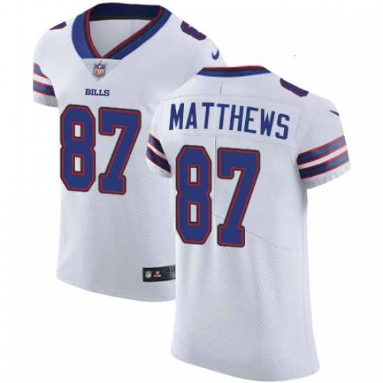 Nike Bills #87 Jordan Matthews White Mens Stitched NFL Vapor Untouchable Elite Jersey Nike Bills #87 Jordan Matthews White Mens Stitched NFL Vapor Untouchable Elite Jersey