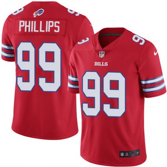 Nike Bills #99 Harrison Phillips Red Mens Stitched NFL Limited Rush Jersey Nike Bills #99 Harrison Phillips Red Mens Stitched NFL Limited Rush Jersey