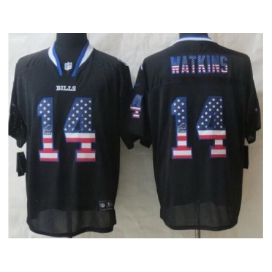 Nike Buffalo Bills 14 Sammy Watkins Black Elite USA Flag Fashion NFL Jersey Nike Buffalo Bills 14 Sammy Watkins Black Elite USA Flag Fashion NFL Jersey
