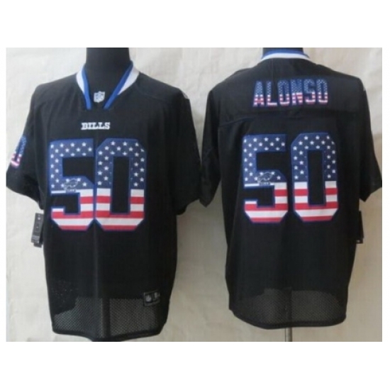 Nike Buffalo Bills 50 Kiko Alonso Black Elite USA Flag Fashion NFL Jersey Nike Buffalo Bills 50 Kiko Alonso Black Elite USA Flag Fashion NFL Jersey