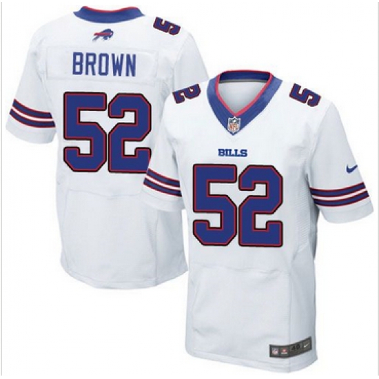 Nike Buffalo Bills #52 Preston Brown White Mens Stitched NFL New Elite Jersey Nike Buffalo Bills #52 Preston Brown White Mens Stitched NFL New Elite Jersey