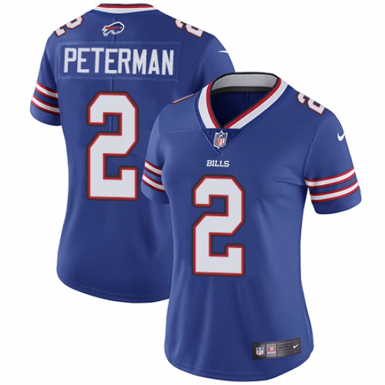 Nike Bills #2 Nathan Peterman Royal Blue Team Color Womens Stitched NFL Vapor Untouchable Limited Jersey Nike Bills #2 Nathan Peterman Royal Blue Team Color Womens Stitched NFL Vapor Untouchable Limited Jersey