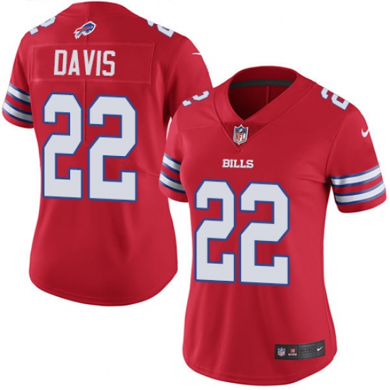 Nike Bills #22 Vontae Davis Red Womens Stitched NFL Limited Rush Jersey Nike Bills #22 Vontae Davis Red Womens Stitched NFL Limited Rush Jersey