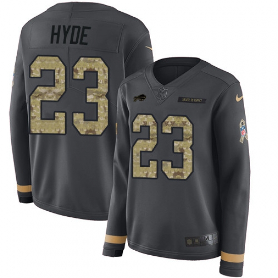 Nike Bills #23 Micah Hyde Anthracite Salute to Service Women Stitched Nike Bills #23 Micah Hyde Anthracite Salute to Service Women Stitched