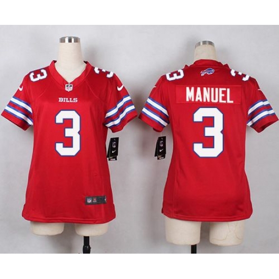 Nike Bills #3 E J Manuel Red Womens Stitched NFL Limited Rush Jersey Nike Bills #3 E J Manuel Red Womens Stitched NFL Limited Rush Jersey