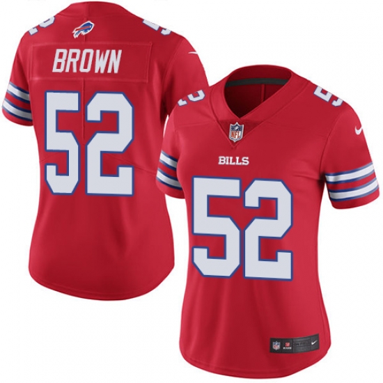 Nike Bills #52 Preston Brown Red Womens Stitched NFL Limited Rush Jersey Nike Bills #52 Preston Brown Red Womens Stitched NFL Limited Rush Jersey