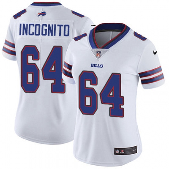 Nike Bills #64 Richie Incognito White Womens Stitched NFL Vapor Untouchable Limited Jersey Nike Bills #64 Richie Incognito White Womens Stitched NFL Vapor Untouchable Limited Jersey