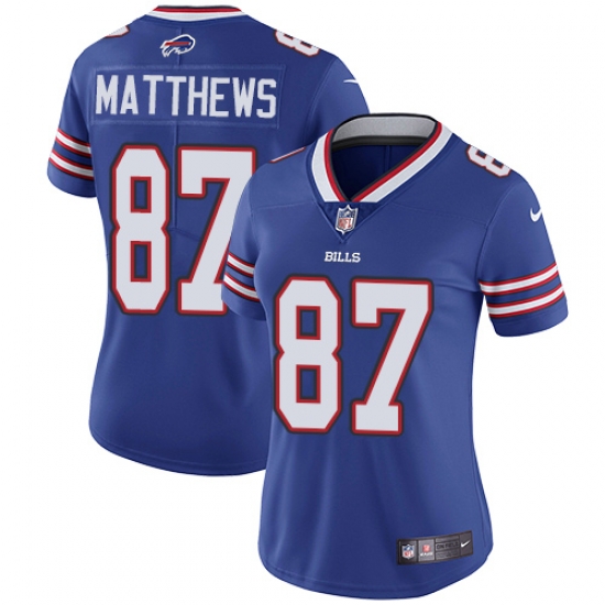 Nike Bills #87 Jordan Matthews Royal Blue Team Color Womens Stitched NFL Vapor Untouchable Limited Jersey Nike Bills #87 Jordan Matthews Royal Blue Team Color Womens Stitched NFL Vapor Untouchable Limited Jersey