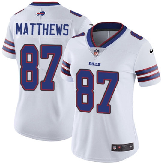 Nike Bills #87 Jordan Matthews White Womens Stitched NFL Vapor Untouchable Limited Jersey Nike Bills #87 Jordan Matthews White Womens Stitched NFL Vapor Untouchable Limited Jersey