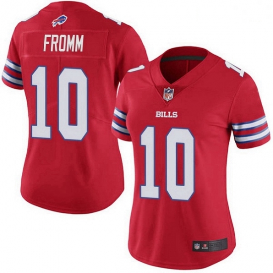 Women Buffalo Bills 10 Jake Fromm Red Limited Color Rush Vapor Untouchable Jersey Women Buffalo Bills 10 Jake Fromm Red Limited Color Rush Vapor Untouchable Jersey
