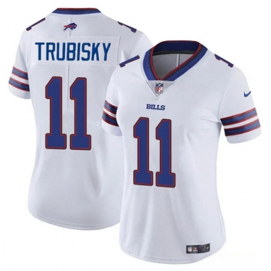 Women Buffalo Bills 11 Mitch Trubisky White Vapor Stitched Football Jersey Women Buffalo Bills 11 Mitch Trubisky White Vapor Stitched Football Jersey