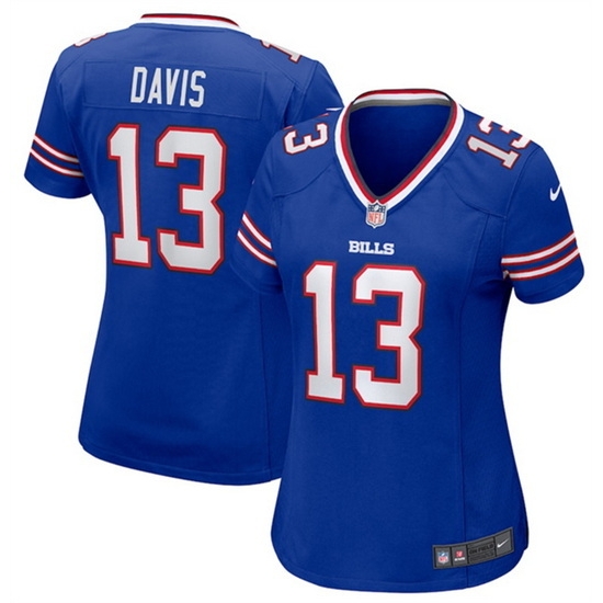 Women Buffalo Bills 13 Gabe Davis Royal Stitched Game Jersey Women Buffalo Bills 13 Gabe Davis Royal Stitched Game Jersey
