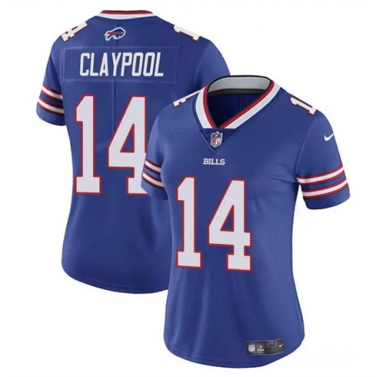 Women Buffalo Bills 14 Chase Claypool Blue Vapor Stitched Football Jersey Women Buffalo Bills 14 Chase Claypool Blue Vapor Stitched Football Jersey