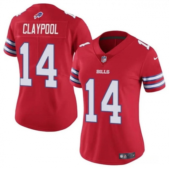Women Buffalo Bills 14 Chase Claypool Red Vapor Stitched Football Jersey Women Buffalo Bills 14 Chase Claypool Red Vapor Stitched Football Jersey