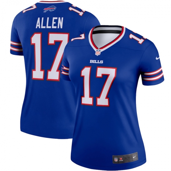 Women Buffalo Bills 17 Josh Allen Royal With C Patch Limited Stitched Jersey Women Buffalo Bills 17 Josh Allen Royal With C Patch Limited Stitched Jersey