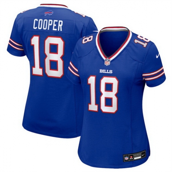 Women Buffalo Bills 18 Amari Cooper Royal Stitched Football Jersey Women Buffalo Bills 18 Amari Cooper Royal Stitched Football Jersey
