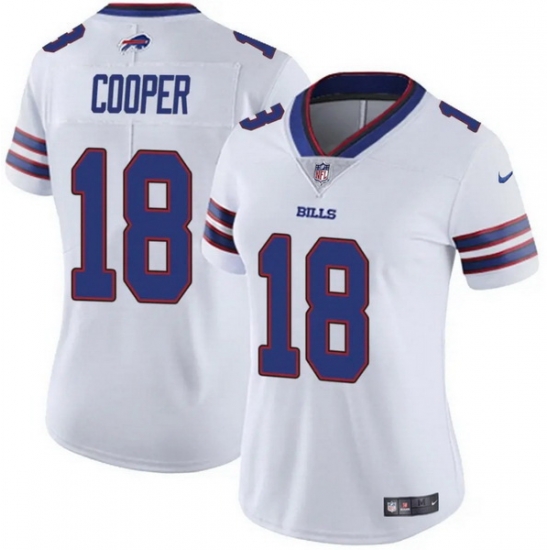 Women Buffalo Bills 18 Amari Cooper White Vapor Stitched Football Jersey Women Buffalo Bills 18 Amari Cooper White Vapor Stitched Football Jersey