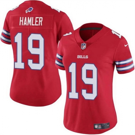 Women Buffalo Bills 19 KJ Hamler Red Vapor Stitched Football Jersey Women Buffalo Bills 19 KJ Hamler Red Vapor Stitched Football Jersey