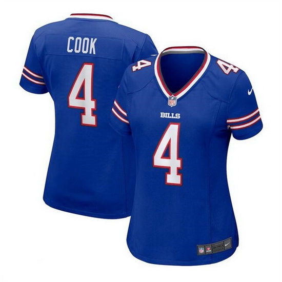 Women Buffalo Bills 4 James Cook Blue Stitched Football Jersey Run Small Women Buffalo Bills 4 James Cook Blue Stitched Football Jersey Run Small