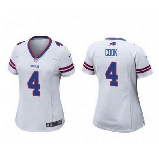 Women Buffalo Bills 4 James Cook White Stitched Football Jersey Run Small Women Buffalo Bills 4 James Cook White Stitched Football Jersey Run Small