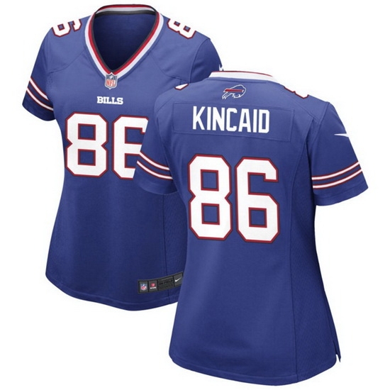 Women Buffalo Bills 86 Dalton Kincaid Blue Stitched Game Jersey Women Buffalo Bills 86 Dalton Kincaid Blue Stitched Game Jersey