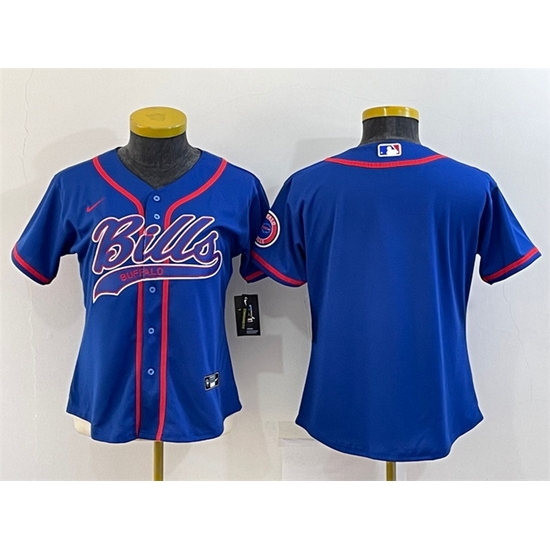 Women Buffalo Bills Blank Royal With Patch Cool Base Stitched Baseball Jersey Women Buffalo Bills Blank Royal With Patch Cool Base Stitched Baseball Jersey