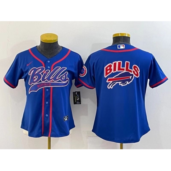 Women Buffalo Bills Royal Team Big Logo With Patch Cool Base Stitched Baseball Jersey Women Buffalo Bills Royal Team Big Logo With Patch Cool Base Stitched Baseball Jersey