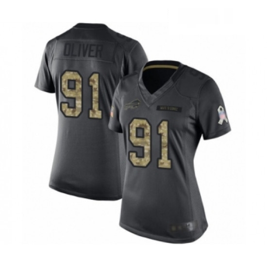 Womens Buffalo Bills 91 Ed Oliver Limited Black 2016 Salute to Service Football Jersey Womens Buffalo Bills 91 Ed Oliver Limited Black 2016 Salute to Service Football Jersey