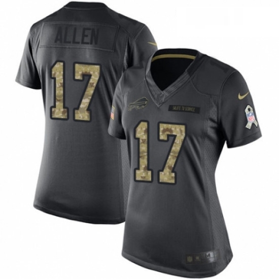 Womens Nike Buffalo Bills 17 Josh Allen Limited Black 2016 Salute to Service NFL Jersey Womens Nike Buffalo Bills 17 Josh Allen Limited Black 2016 Salute to Service NFL Jersey