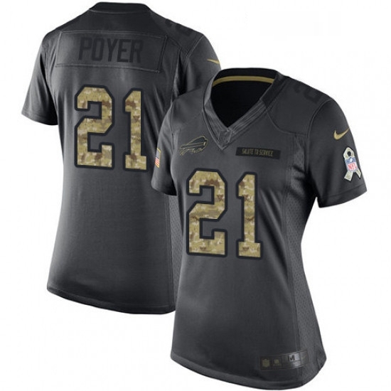 Womens Nike Buffalo Bills 21 Jordan Poyer Limited Black 2016 Salute to Service NFL Jersey Womens Nike Buffalo Bills 21 Jordan Poyer Limited Black 2016 Salute to Service NFL Jersey