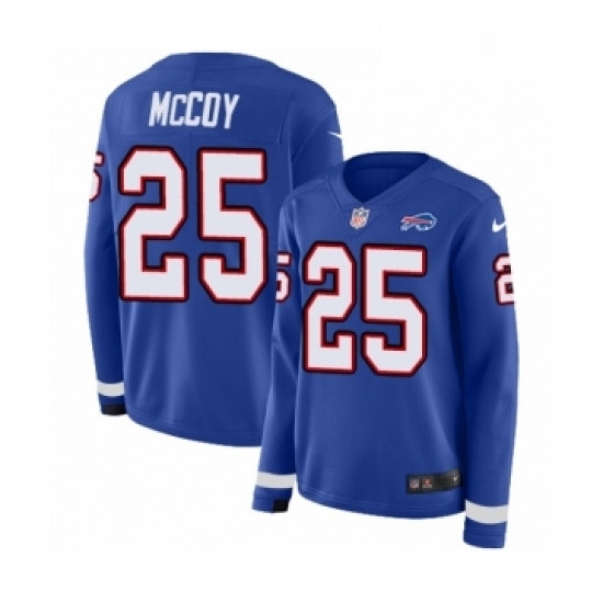 Womens Nike Buffalo Bills 25 LeSean McCoy Limited Royal Blue Therma Long Sleeve NFL Jersey Womens Nike Buffalo Bills 25 LeSean McCoy Limited Royal Blue Therma Long Sleeve NFL Jersey