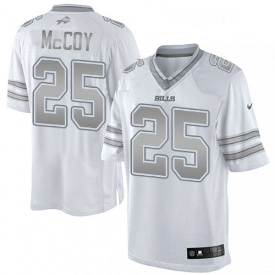 Womens Nike Buffalo Bills 25 LeSean McCoy Limited White Platinum NFL Jersey Womens Nike Buffalo Bills 25 LeSean McCoy Limited White Platinum NFL Jersey