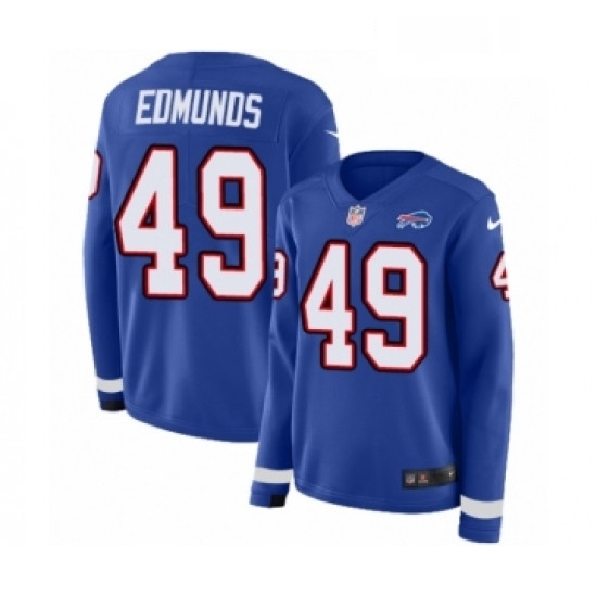 Womens Nike Buffalo Bills 49 Tremaine Edmunds Limited Royal Blue Therma Long Sleeve NFL Jersey Womens Nike Buffalo Bills 49 Tremaine Edmunds Limited Royal Blue Therma Long Sleeve NFL Jersey